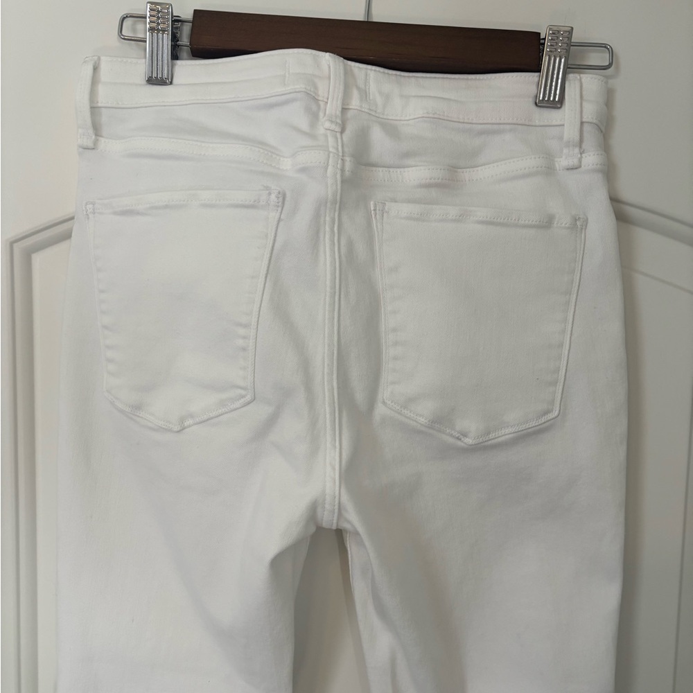 Abercrombie & Fitch White High Rise Super Skinny Ankle Distressed Jeans - Picture 6 of 8